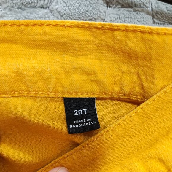 a.n.a-Midi Wrap Skirt Mustard Yellow-Buttons-Pockets-Linen Blend-Size 20T - Picture 5 of 9